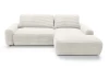 Rohová sedačka Cord, smotanovo biela štruktúrovaná látka, pravý roh
