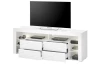 TV stolík Goal, biely/lamely, s osvetlením