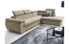 Rohová sedacia súprava Viera, svetlo béžová látka, pravý roh