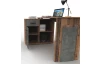 Rohový písací stôl Andy, vintage optika dreva