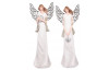 Dekoračná soška Anjel s kovovými krídlami, biely