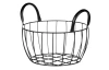 Úložný košík čierny kov, 23x12 cm