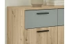 Komoda so zásuvkami Savina 135 cm, dub artisan/šalviová