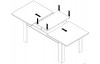 Jedálenský stôl Kashmir T40, 160x90 cm, rozkladací