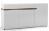 Široká úložná komoda Linate, biely lesk/dub