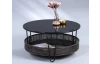 Okrúhly konferenčný stolík Sofia, čierny/ratan