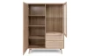 Vysoká skrinka s presklením Bali, dub sonoma/výplet