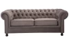 Pohovka Chesterfield, stredně šedá látka