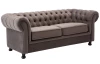 Pohovka Chesterfield, stredně šedá látka