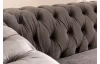 Pohovka Chesterfield, stredně šedá látka