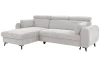 Rohová sedacia súprava Porto, svetlo šedá látka, ľavý roh