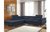Rohová sedacia súprava Lotos,tmavomodrá látka, ľavý roh