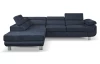 Rohová sedacia súprava Lotos,tmavomodrá látka, ľavý roh