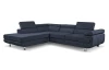Rohová sedacia súprava Lotos,tmavomodrá látka, ľavý roh