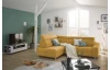 Rohová sedacia súprava Brico, žltá karí látka, ľavý roh