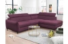 Rohová sedacia súprava Othello, fialová lila látka, pravý roh