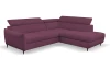 Rohová sedacia súprava Othello, fialová lila látka, pravý roh