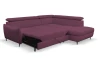Rohová sedacia súprava Othello, fialová lila látka, pravý roh