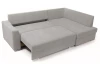 Rohová sedacia súprava Stilo, stredne šedá látka, pravý roh