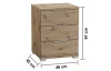 Nočný stolík s 3 zásuvkami Smilla, výška 61 cm, dub artisan