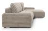 Rohová sedačka Cord, hnedo-béžová taupe štruktúrovaná látka, pravý roh