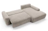 Rohová sedačka Cord, hnedo-béžová taupe štruktúrovaná látka, pravý roh