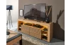 TV stolík Goal, dub artisan/čierny, s osvetlením
