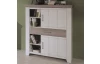 Vysoká komoda Cruz 100 cm, bielená pínia/šedý dub