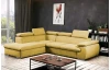 Rohová sedacia súprava Viera, žltá látka, ľavý roh