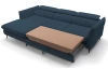 Rohová sedacia súprava Mango, námornícka modrá látka, ľavý roh