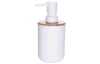 Kúpeľňový dávkovač mydla biely/bambus