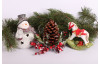 Vianočná dekorácia Hojdací koník s darčekmi, farebný