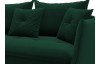 Rohová sedacia súprava Glam, tmavo zelená látka, ľavý roh