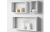 Sada nástenných regálov (3 ks) Shelvy Rec, biela