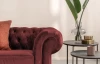 Pohovka Chesterfield, červená látka