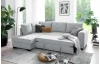 Rohová sedacia súprava John, svetlo šedá látka, ľavý roh
