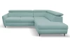 Rohová sedacia súprava Othello, mentolovo zelená látka, pravý roh