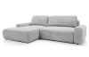 Rohová sedačka Cord, svetlo šedá štruktúrovaná látka, ľavý roh