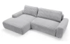 Rohová sedačka Cord, svetlo šedá štruktúrovaná látka, ľavý roh