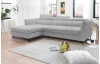 Rohová sedacia súprava Mango, svetlo šedá látka, ľavý roh