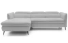 Rohová sedacia súprava Mango, svetlo šedá látka, ľavý roh
