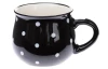 Hrnček chalupársky s bodkami, 230 ml, čierny