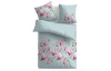 Obliečky Emerald, modré s ružovými kvetmi
