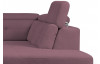 Rohová sedacia súprava Sergio, tmavo ružová látka, pravý roh