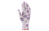 Pracovné rukavice (2 ks) Iris 07/S, biele s kvetmi, nitrilový nástrek
