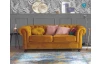 Pohovka Chesterfield, horčicovo žltá látka