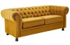 Pohovka Chesterfield, horčicovo žltá látka