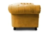 Pohovka Chesterfield, horčicovo žltá látka