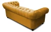 Pohovka Chesterfield, horčicovo žltá látka