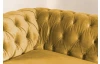 Pohovka Chesterfield, horčicovo žltá látka